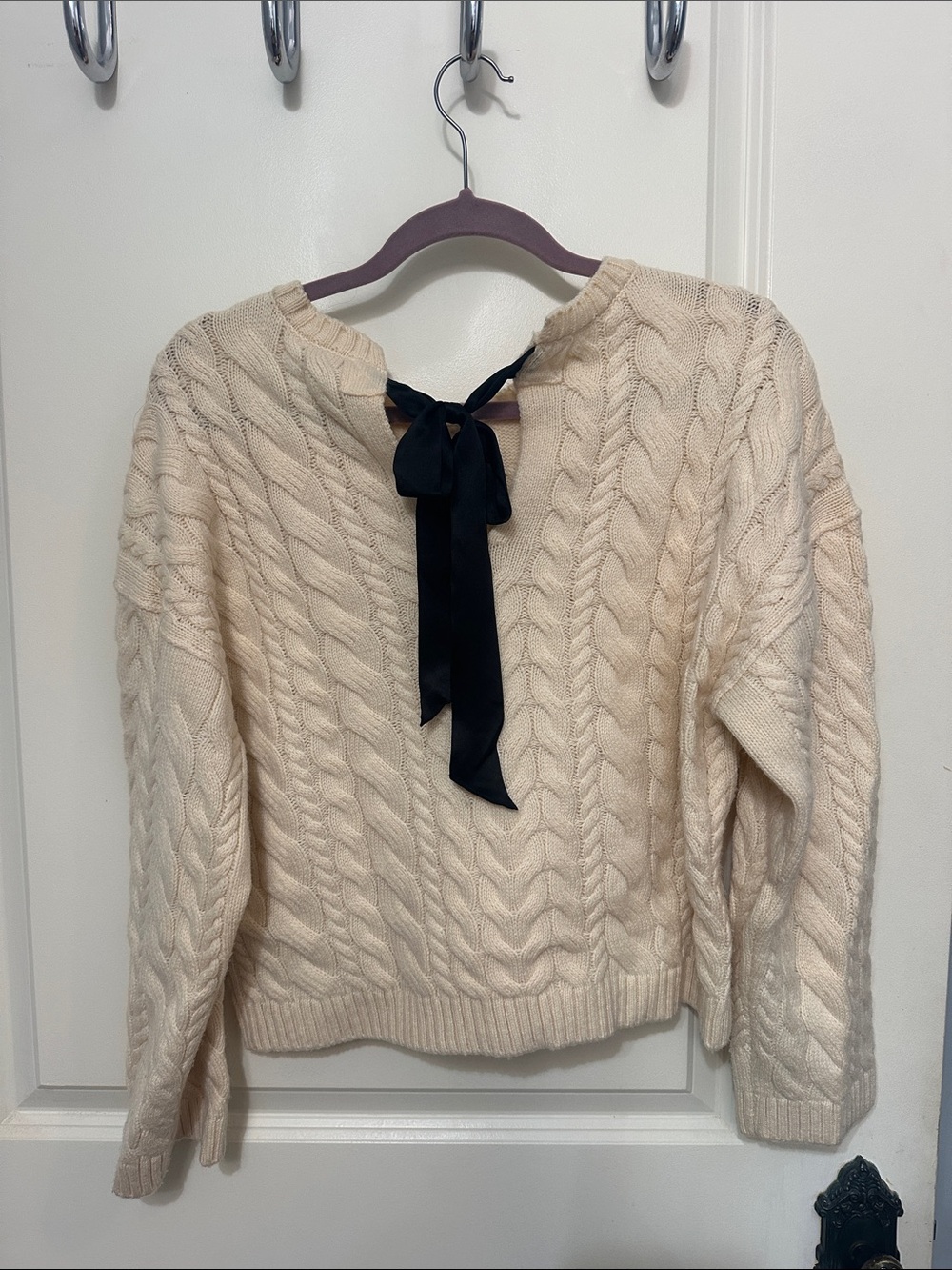 J. Crew Cream Cable Knit Crew Sweater